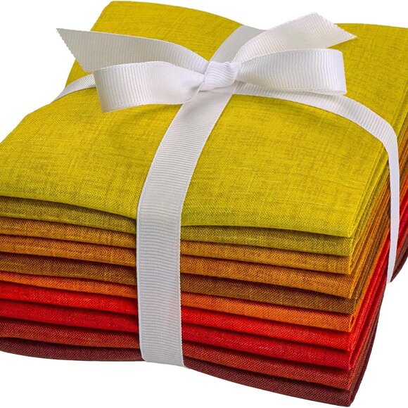 Autumn Hues 10pcs Cotton Quilting Fat Quarters Bundle - Medium Weight, Assorted - Picture 1 of 6